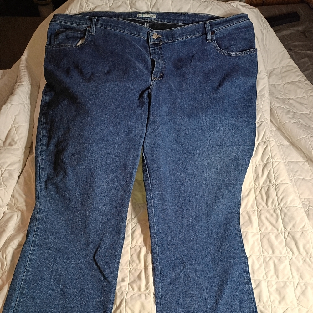 BBW Relax Fit Women's Lee Stretch Denim Jeans Size 30W Petite